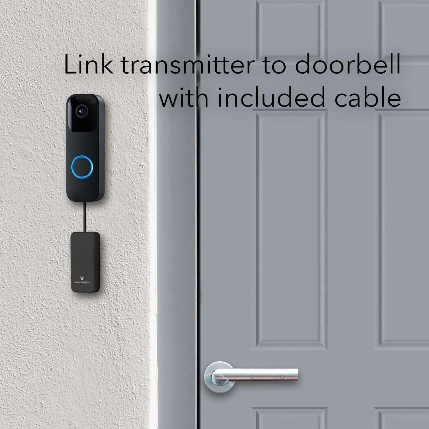Wasserstein Doorbell Chime - Compatible with Blink Video Doorbell (1-Pack, Black)