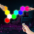 6 Pack Hexagon Light Panels - Smart RGB Hexagon LED Lights Wall Lights Remote Control Lights for Lving Room, Bedrooms, DIY Lovers, Gifts, Gaming Room, Kids
