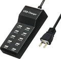 50W USB Charging Station with 10-Port Family-Sized Smart USB Ports for Multiple Devices - Smart Phone, Tablet, Laptop Computer - for iPhone 15/14/13 Black