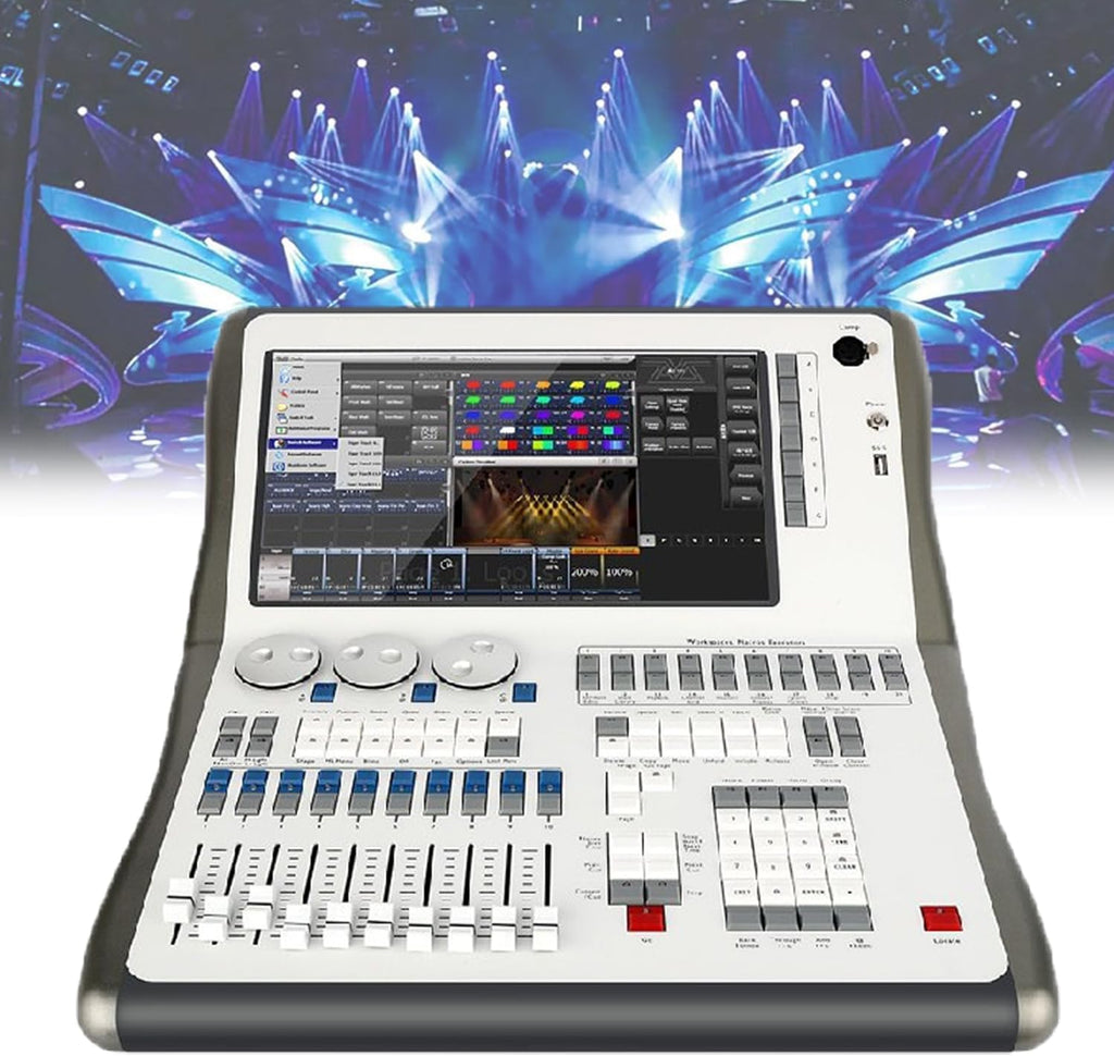 14.1" Professional DMX512 Lighting Controller, 2048 Channels, 4 DMX Outputs, Supports Art-net & Titan-net, Perfect for Light Shows & Events