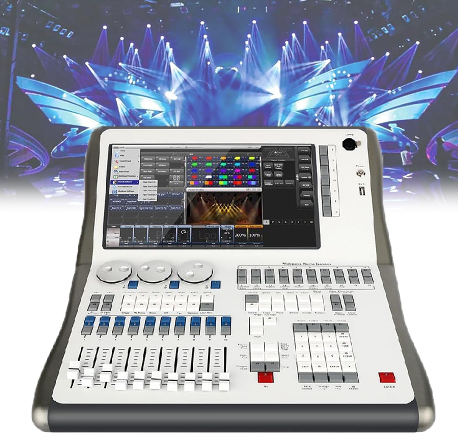 14.1" Professional DMX512 Lighting Controller, 2048 Channels, 4 DMX Outputs, Supports Art-net & Titan-net, Perfect for Light Shows & Events