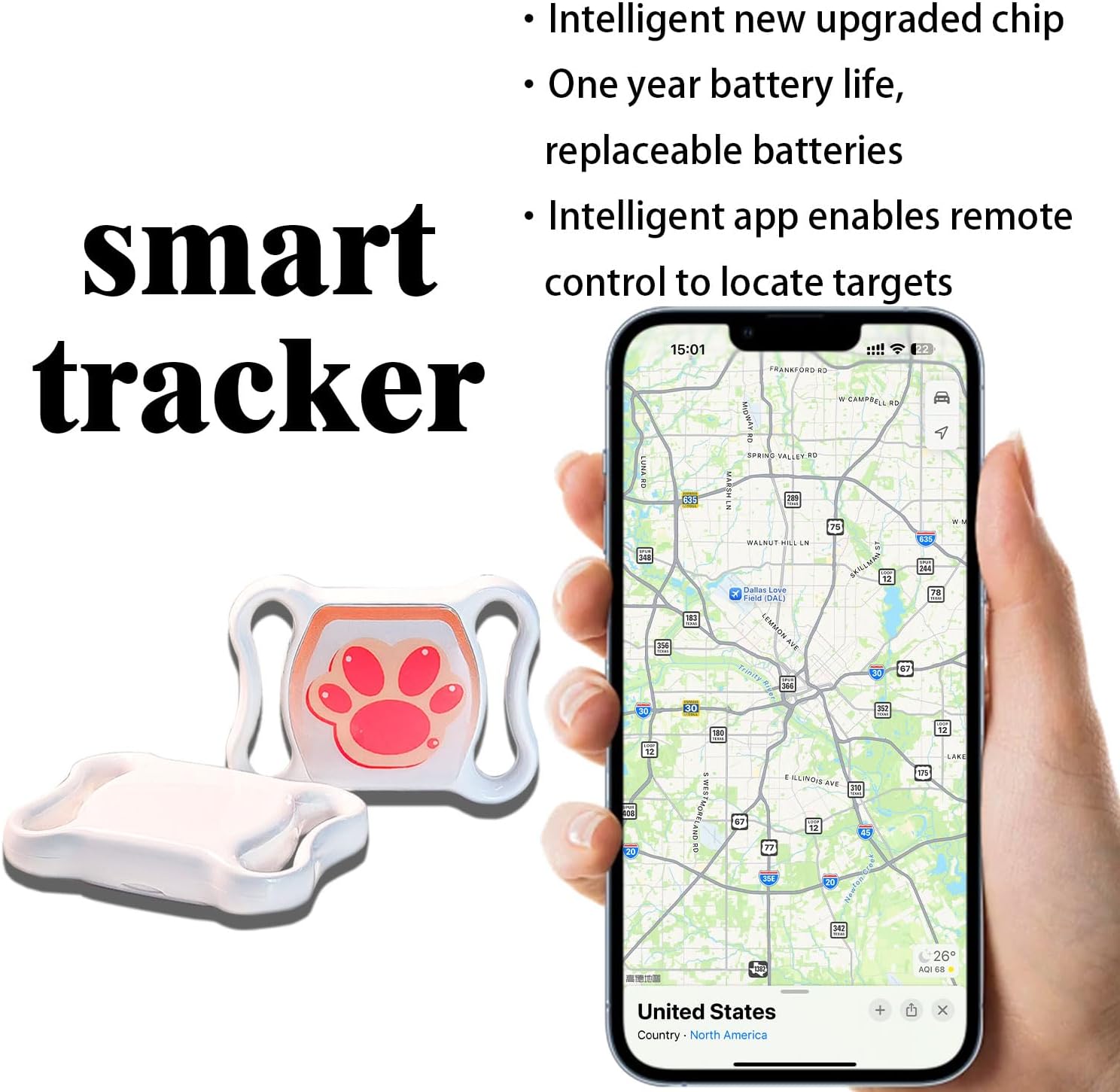 Cat Tracker for Indoor & Outdoor Cats & Dogs with Unlimited Range – 365-Day Battery Life iOS & Android Compatible No Subscription or Monthly Fee Kitten Finder with Real-Time Alerts Easy to Use