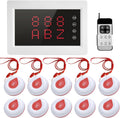 Wireless Calling System Caregiver Pager System 1200+ ft with 1 Display Receiver/Wireless Remote Control /10 Waterproof Call Buttons for Nursing Home Clinic Caregiver
