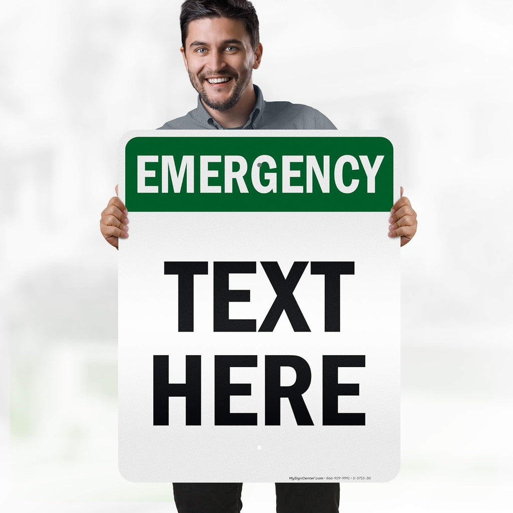 Custom Emergency Sign, OSHA Sign, 24x30 Inches, 3M EGP Reflective, Rust Free .080 Aluminum, Fade Resistant, Made in USA by My Sign Center