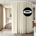 Room Divider Ceiling Mounted Curtains Track Sets Extra Wide Blackout Curtain Flexible Tracks for Bedroom Privacy Partition Separator, 1 Panel Beige Drape and White Rail, W10 x H7ft
