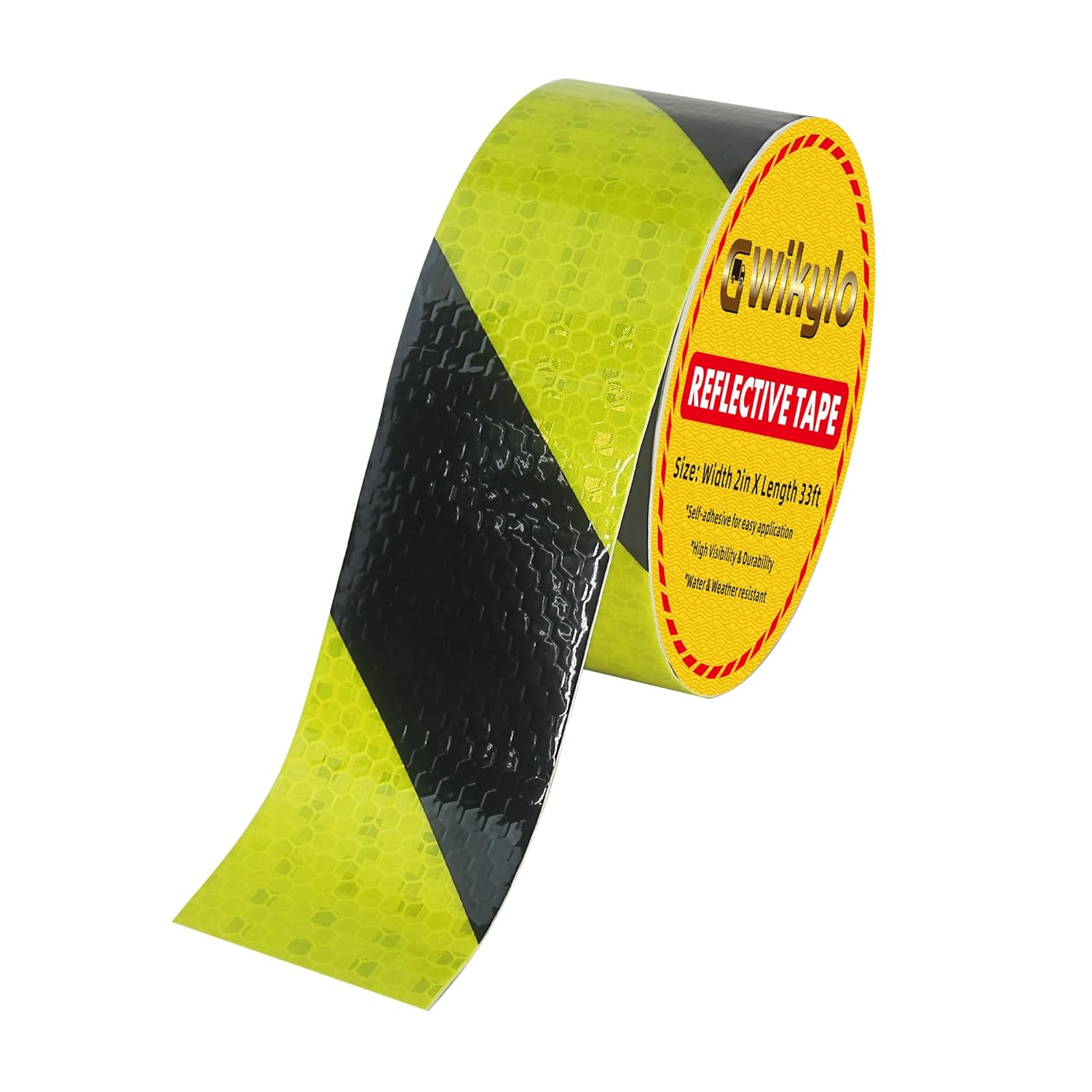 Neon Black Reflective Chevron Tape 2 Inch x 33 FT Waterproof Caution Tape Reflective Stickers for Floor,Step,Cars,Warehouse,exit.