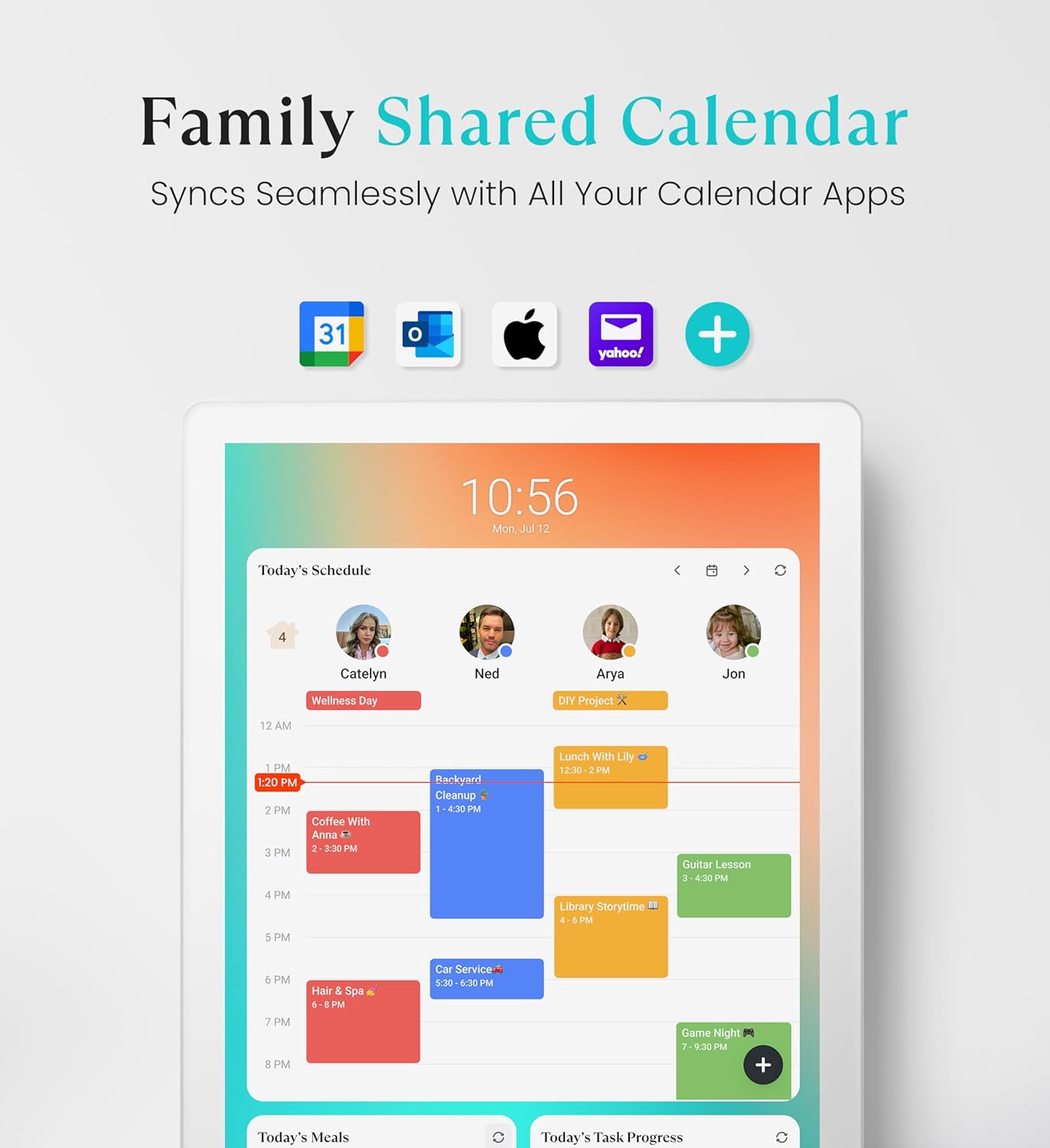 Cozyla Mate Digital Calendar+ 2: 32 Inch Wall Touch Screen Chore Chart Customizable Dashboard Smart Electronic Calendar for Family Schedules Meal Planner Supports All Google Play Apps Wall Mount White