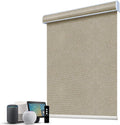 SmartWings Motorized 100% Blackout Shades Blinds, Custom Size, Cordless Window Shades with Rechargeable Battery, Work with Matter/Apple HomeKit, Alexa, Thread/Zigbee, Remote Optional, Safar Biscuit