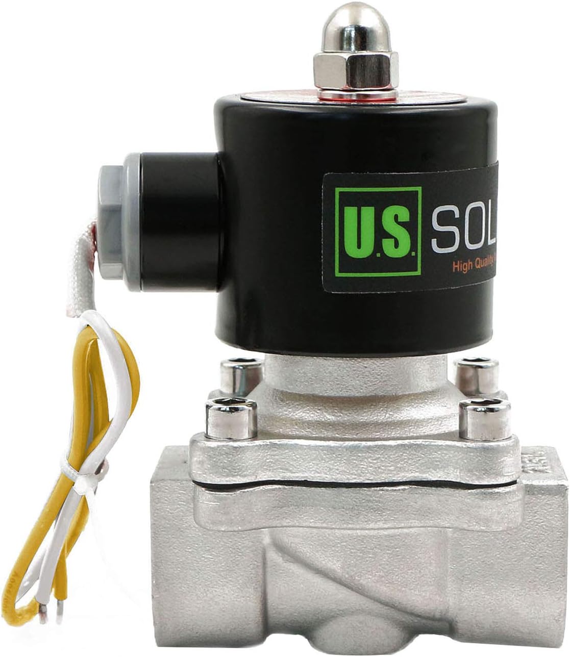 U.S. Solid Stainless Steel Electric Solenoid Valve 110VAC Normally Closed Air Water (3/4)