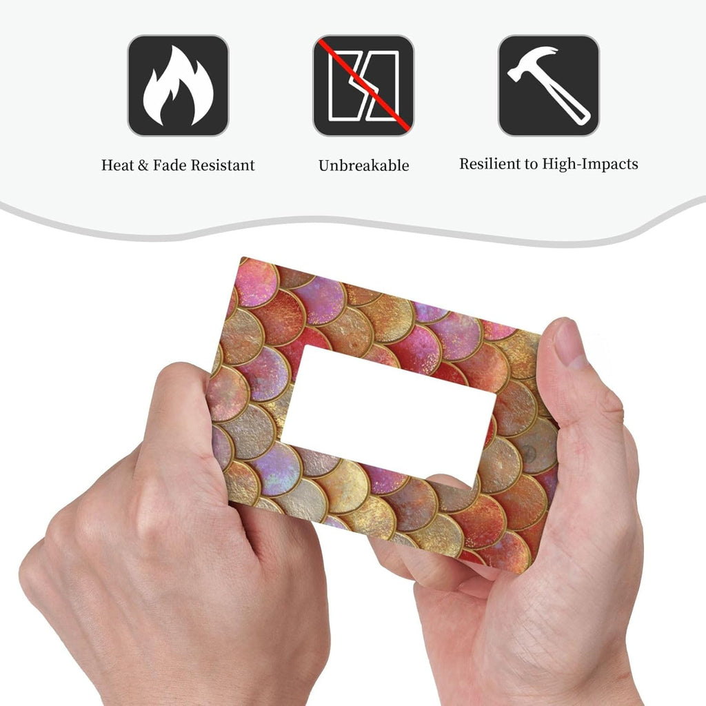 Mermaid Glitter Scale Rainbow Gold Fish Scales Decorative Outlet Covers 1 Gang Single Rocker Light Switch Cover Plate Wall Plates GFCI Faceplate for Bed Room Home Decor