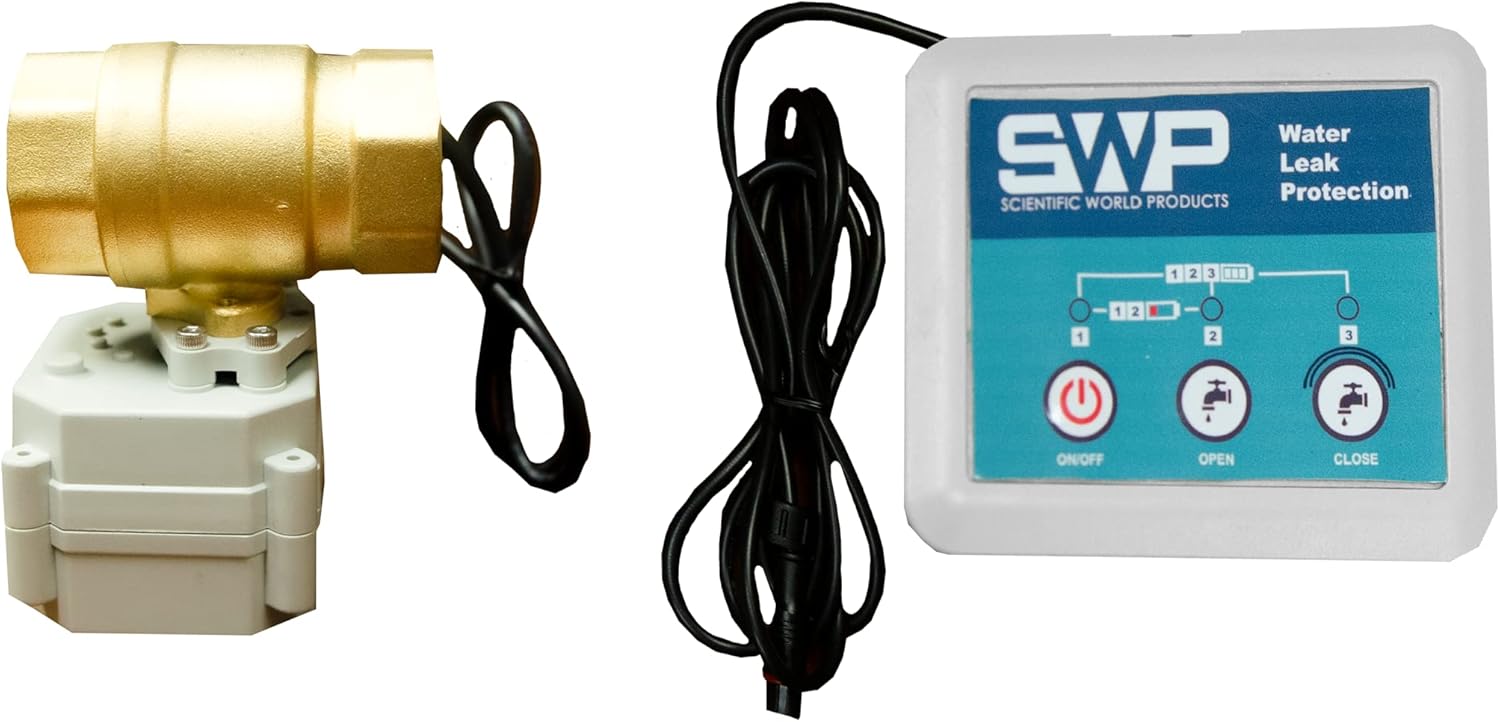 Crystal Quest Leak Detector Smart Valve for Whole House Water Filters | 1" Connector, Auto Shutoff, Reliable Leak Detection, Made in USA, Easy Installation