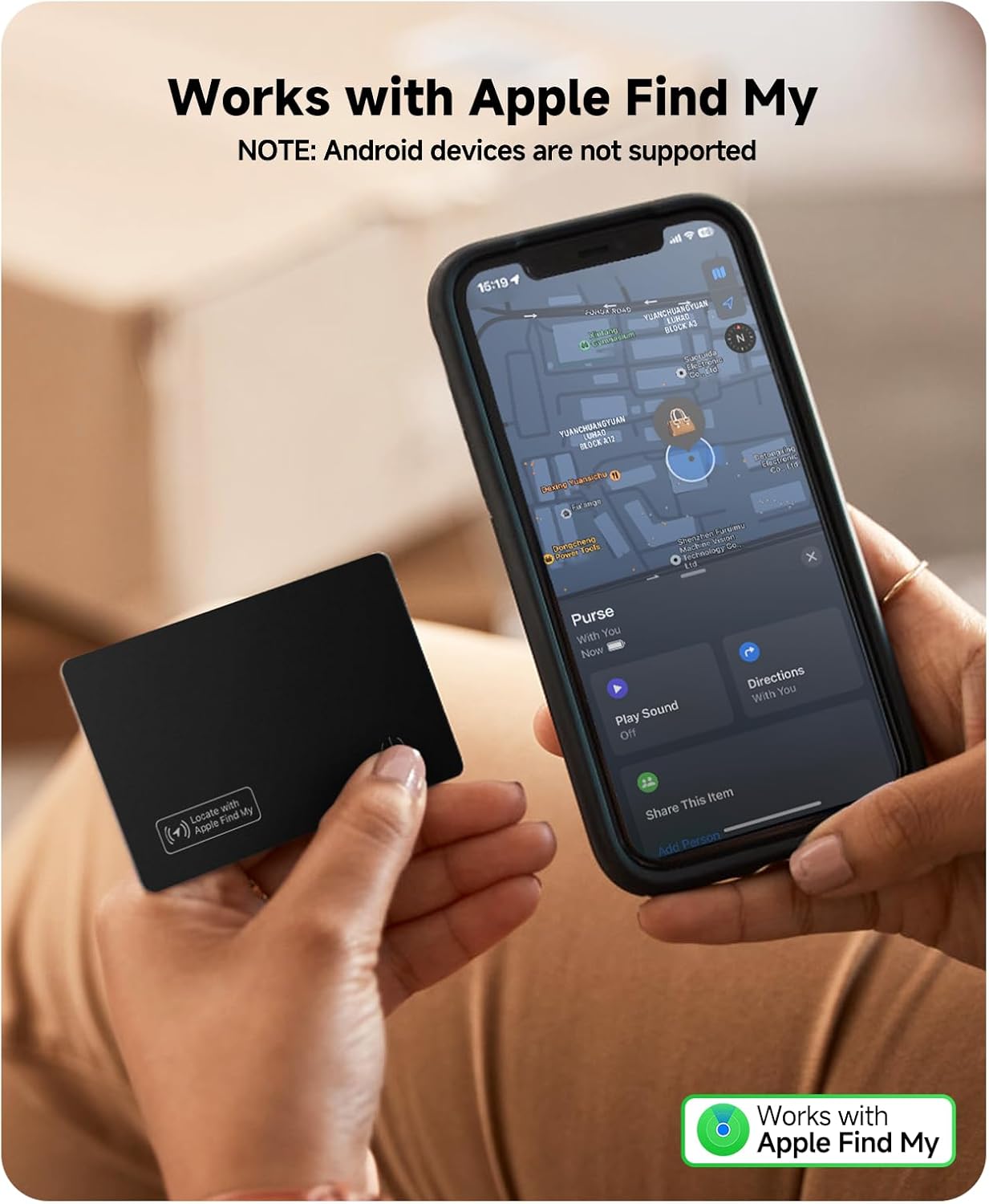 JTD 2 Pack Wallet Tracker Card - Apple Find My Tracker (iOS Only), 0.07in Thin IP68 Waterproof Bluetooth Card Finder, Item Locator for Luggage, Passport, Purse, Backpack