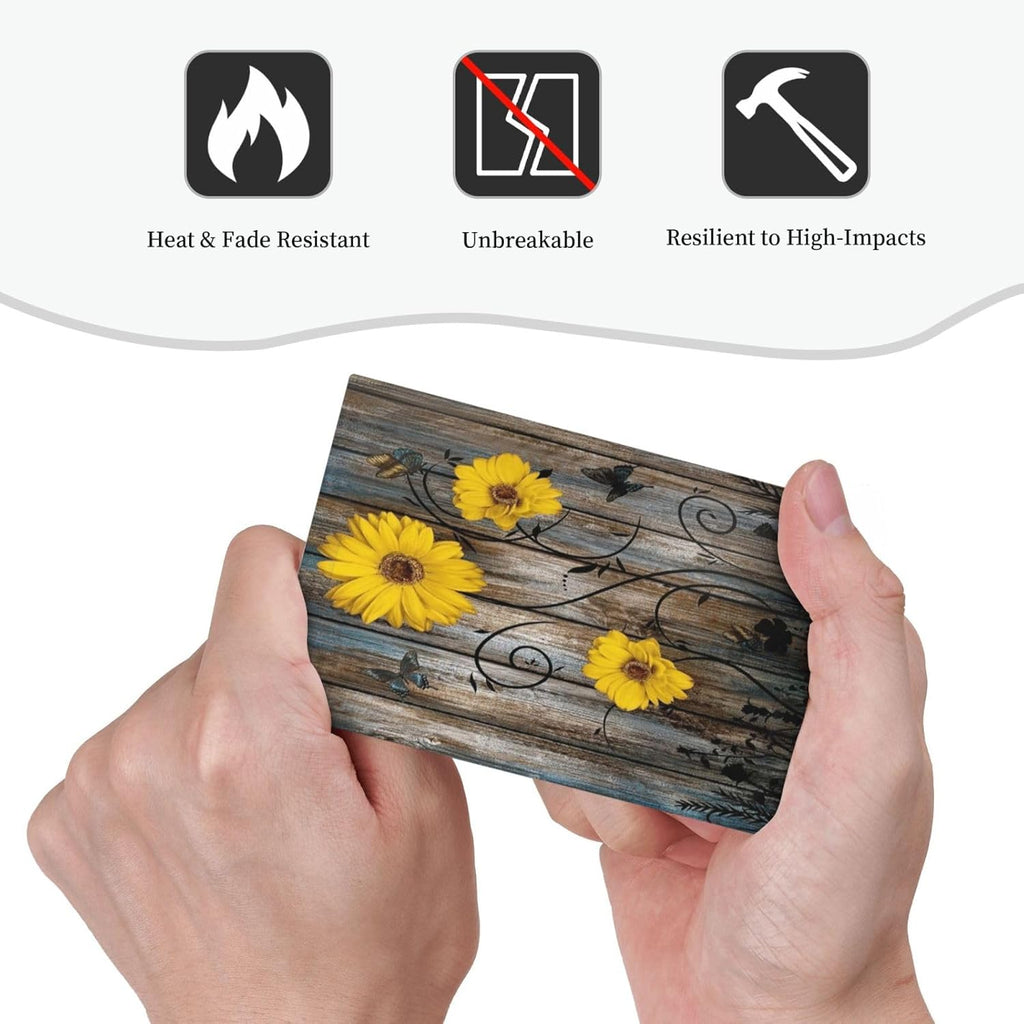 Rustic Barn Sunflower Wooden Daisy Flower Plank Light Switch Cover Plate 1 Gang No Device Blank Electrical Wall Plates Faceplate Decorative Switch Plate for Farmhouse Home Decor
