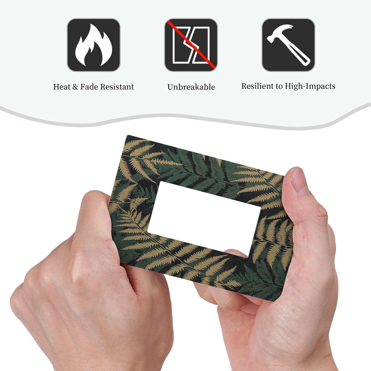 Decorative Outlet Covers Botanical Fern Green Leaf Forest 1 Gang Single Rocker Light Switch Cover Plate Wall Plates Gfci Faceplate For Bed Room Home Decor