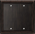Henne Bery Sunken Pearls Heavy Duty Decorative Wall Plate Switch Plate Outlet Cover (Double Blank, Aged Bronze)
