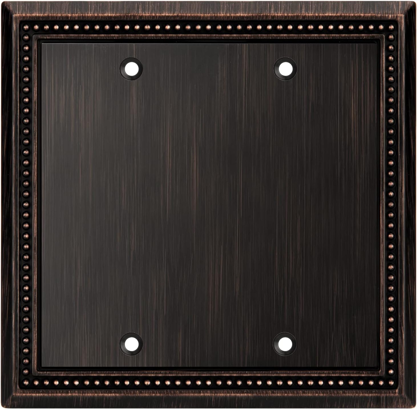 Henne Bery Sunken Pearls Heavy Duty Decorative Wall Plate Switch Plate Outlet Cover (Double Blank, Aged Bronze)