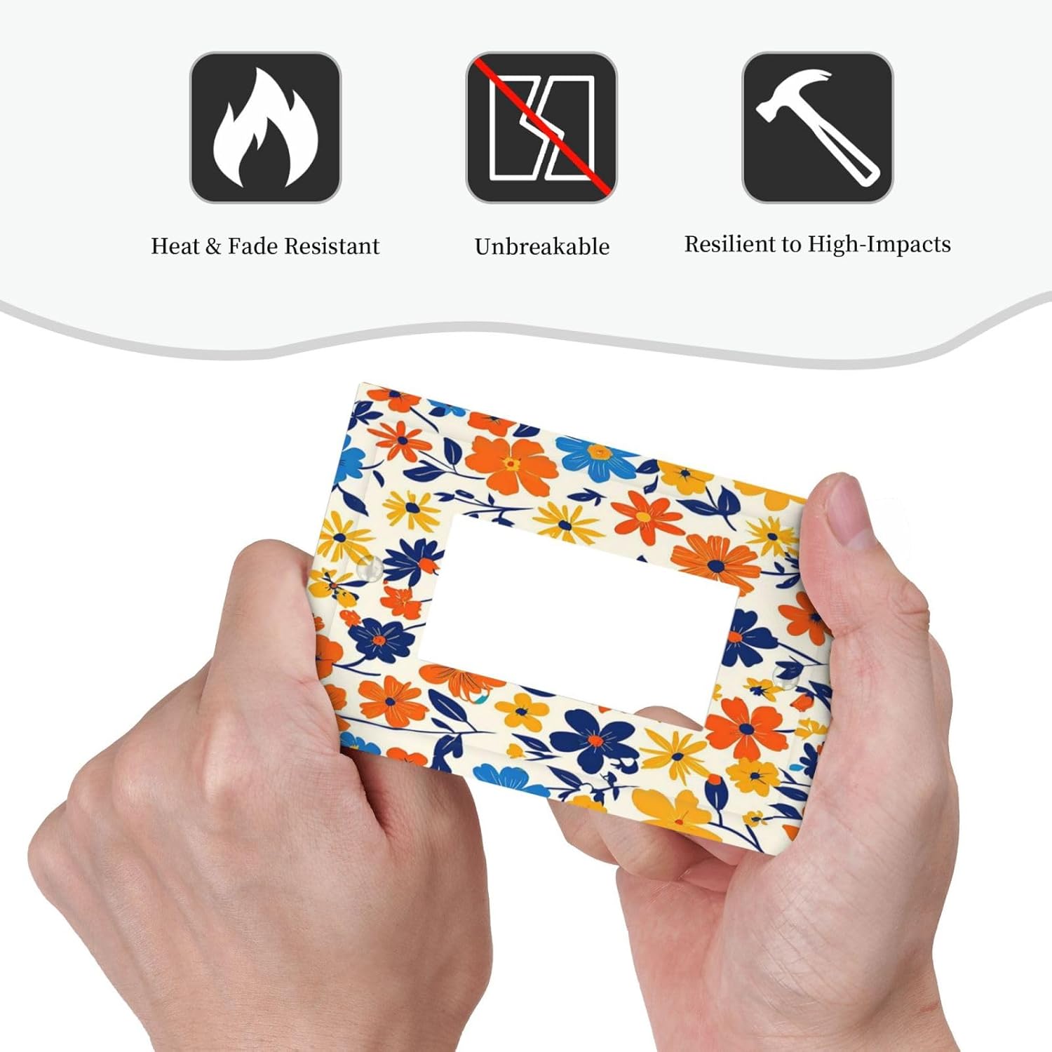 Nature Flowers Botany Plant Art Floral Decorative Outlet Covers 1 Gang Single Rocker Light Switch Cover Plate Wall Plates GFCI Faceplate for Bedroom Bathroom Decor