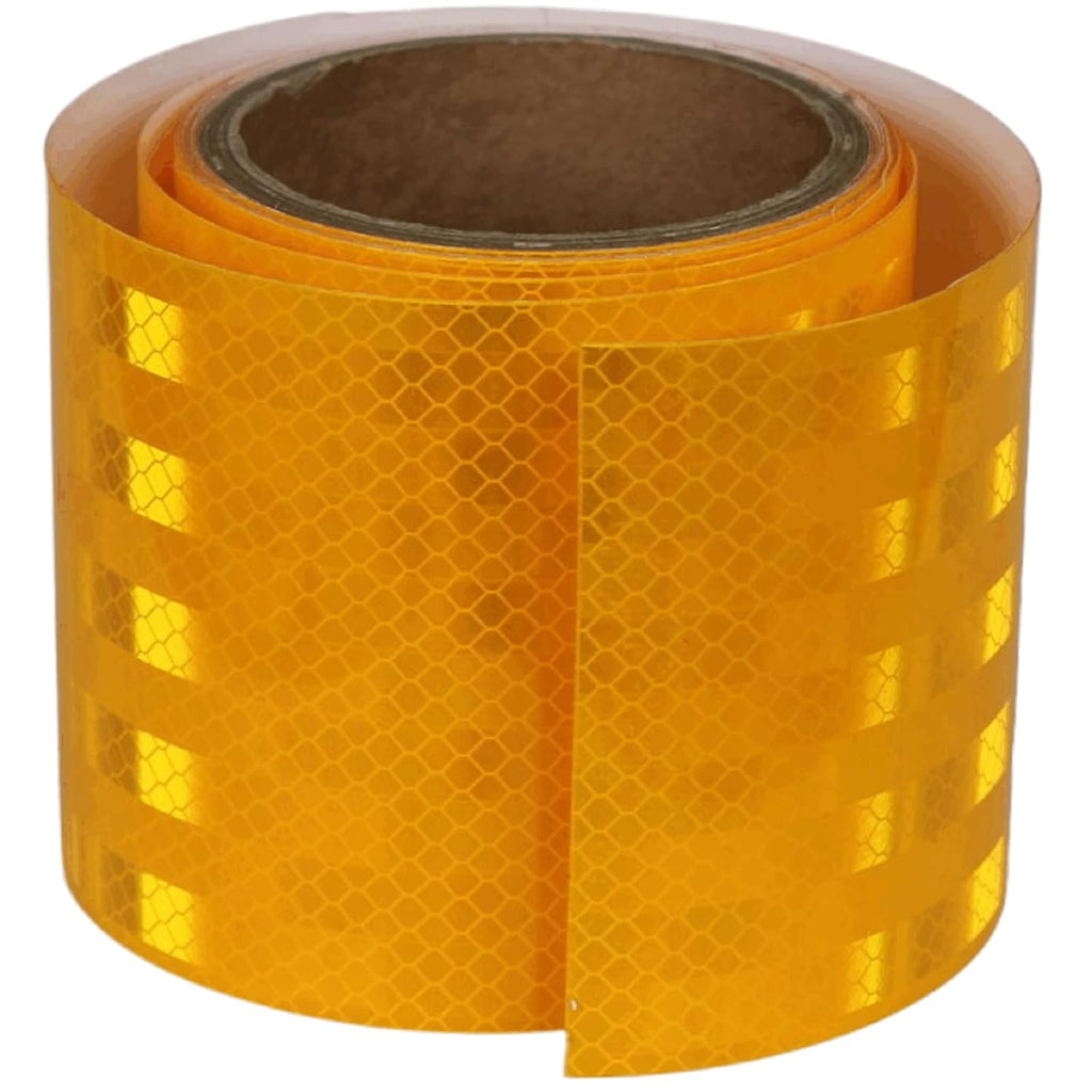 Non Fading Fluorescent Yellow Reflective Tape Outdoor Waterproof 4 inch, High Visibility Warning Safety Industrial Marking Tape (11 feet)