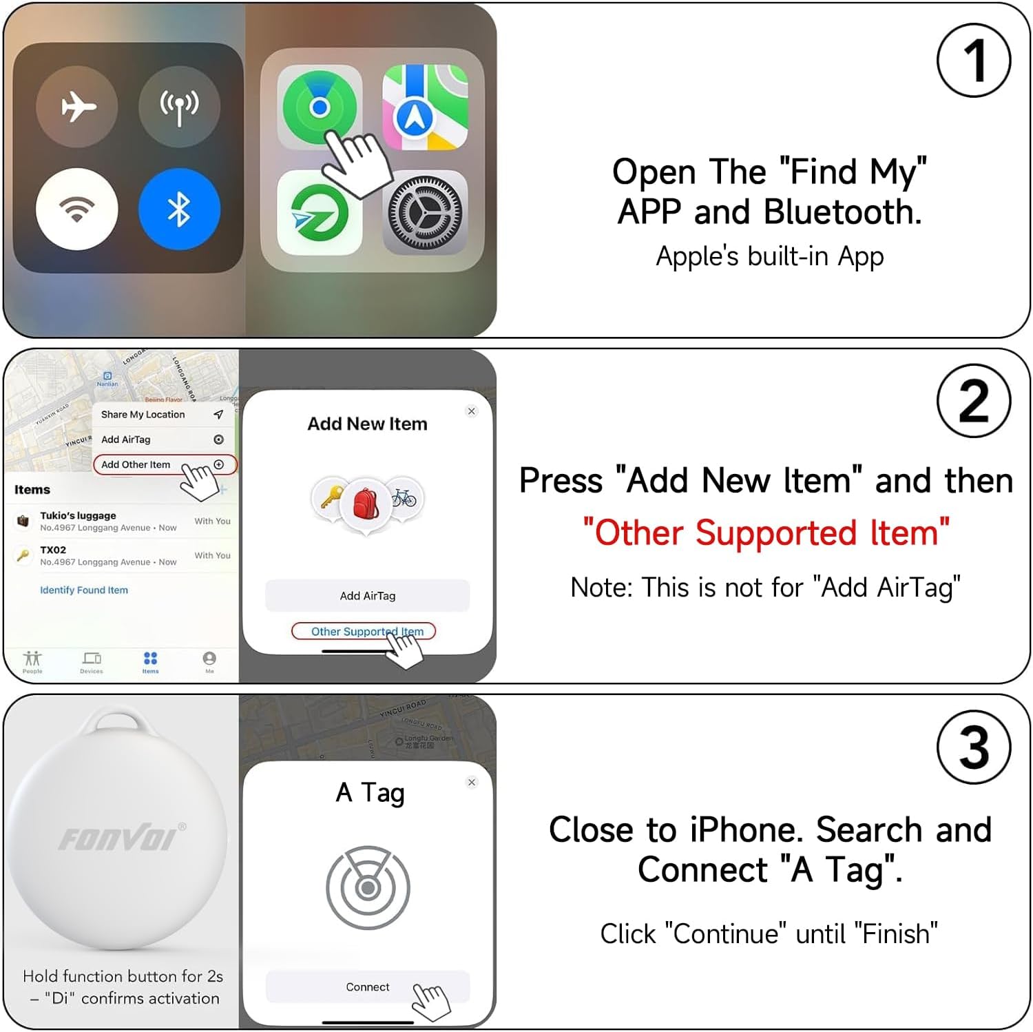 New [Apple MFi Certified] (iOS Only) Air Tags-4 Pack, Bluetooth Tracker for Apple Find My, Replaceable Battery, Key Finder and Item Locator Smart Tag for Keys, Bags, Luggage, Pets, Wallet