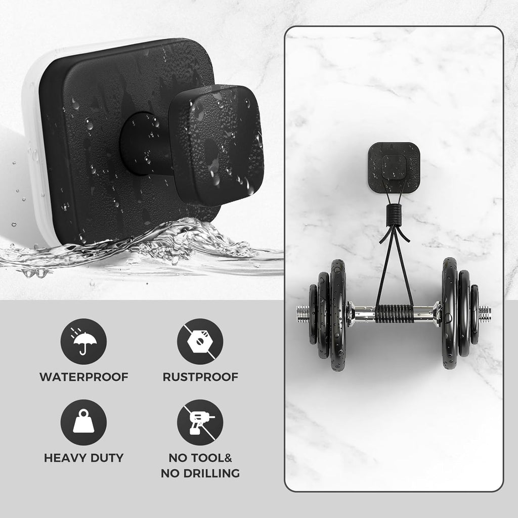 Shower Hooks for Inside Shower,Reusable Suction Cup Hooks for Glass Window,Mirror,Removable Towel Hooks for Bathroom,2 Pack(Black)