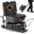 Sanyipace Trolley Sewer Camera 100FT/30M with Self-Leveling, Retractable Handle, Equipped 512Hz Transmitter, Distance Counter, Microphone Speaker Keyboard, 10" Color Screen, 7mm Cable