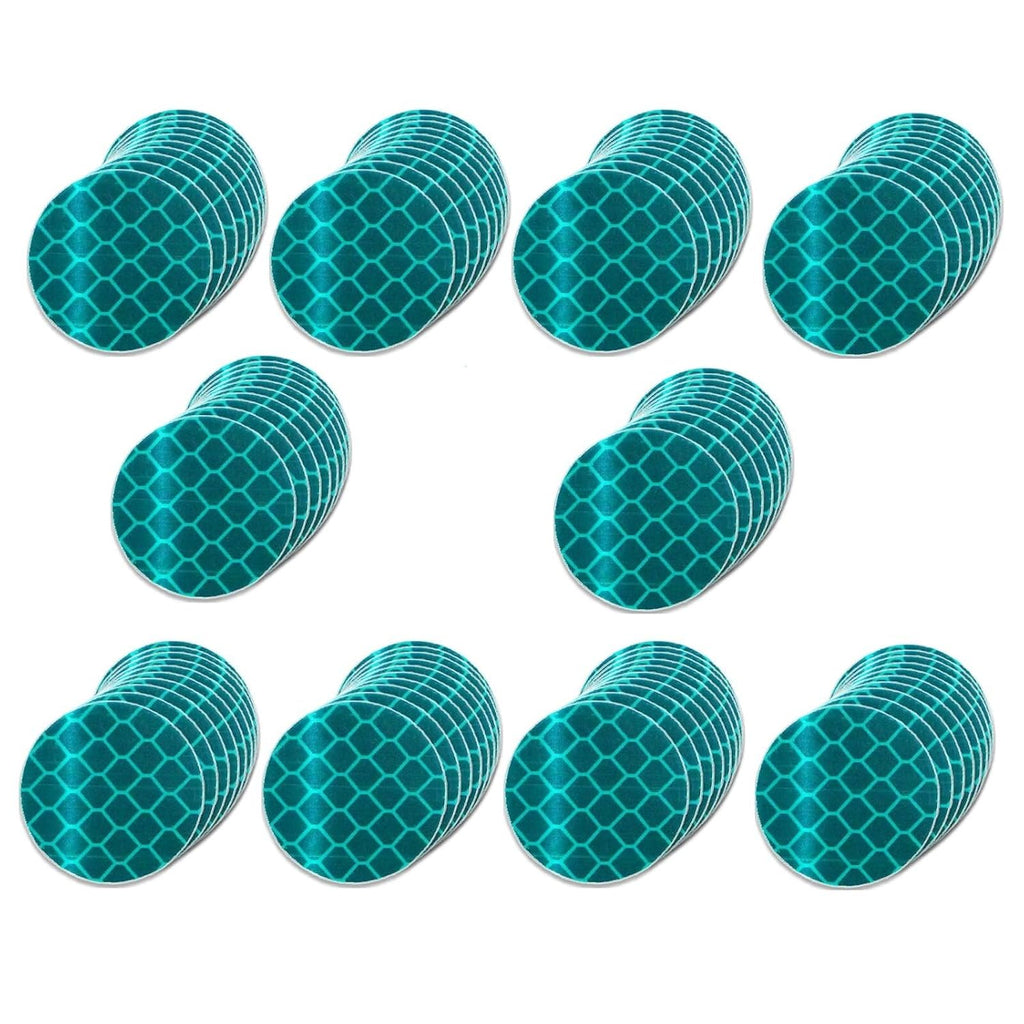 Non Fading Green Reflective Stickers 1-inch Diameter Round Reflector, Outdoor Waterproof High Visibility Warning Adhesive Tape (100 Pcs)