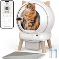 Self Cleaning Litter Box - E2 Automatic Cat Litter Box Large Smart Self Cleaning Robot for Cats, Double Safety Protection, App Control, 2 Roll Garbage Bags & Mat