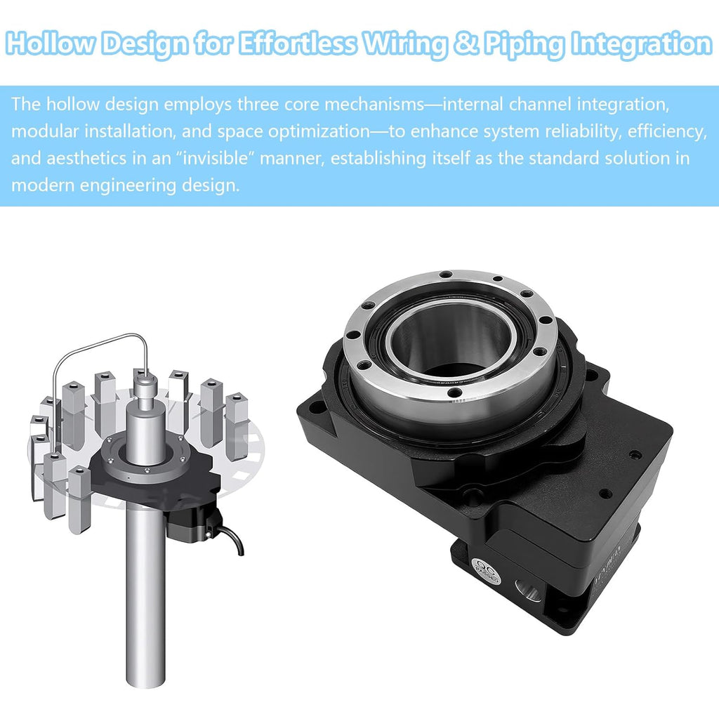 Hollow Rotating Platform Ratio 5:1 High Precision Planetary Gearbox Gear Hollow Rotary Actuator 360 Degree Electric Rotary Table for Nema17 42mm Stepper 40mm Servo Motor CNC Robot Arm