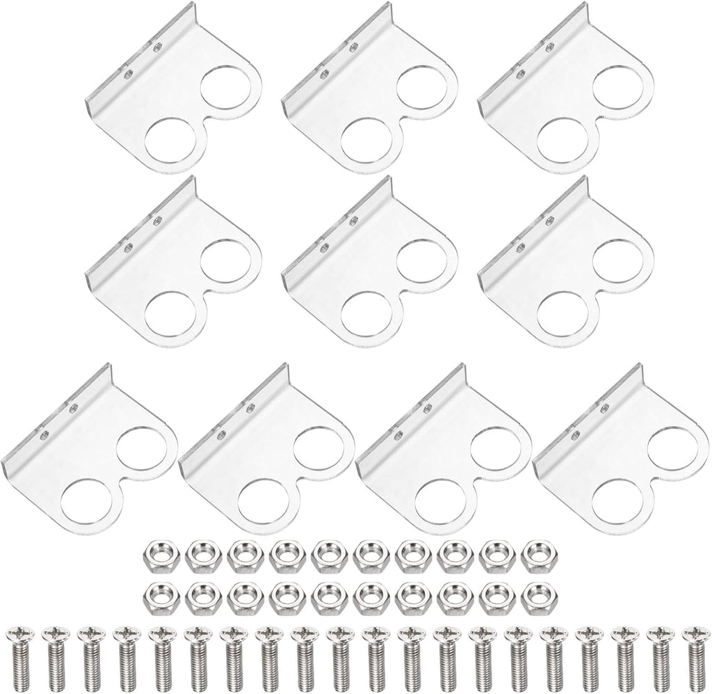 MECCANIXITY 10 Pcs Ultrasonic Sensor Mounting Bracket for Distance Sensor Module, Ultrasonic Module Accessories with Screws and Nuts, Transparent