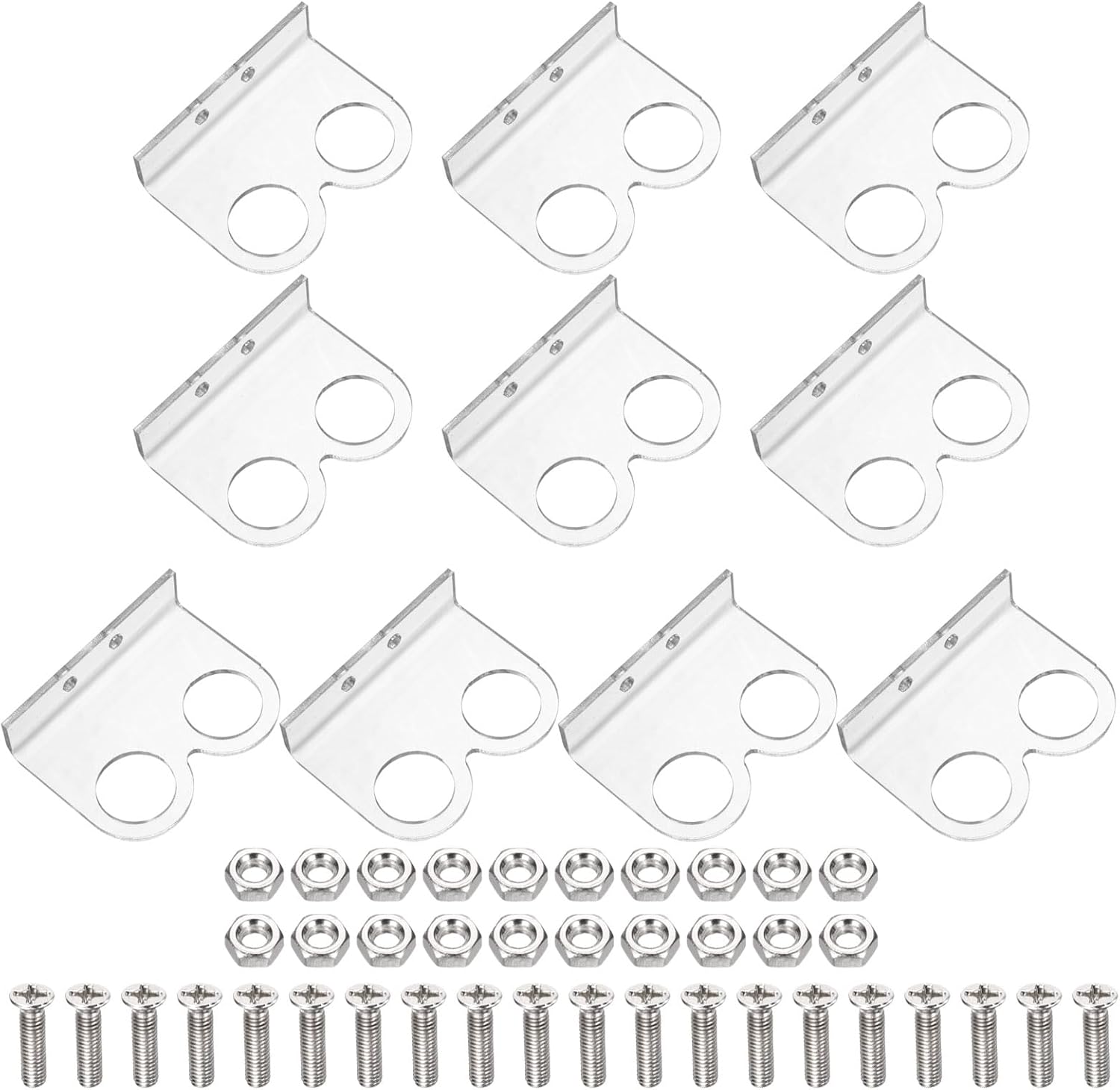MECCANIXITY 10 Pcs Ultrasonic Sensor Mounting Bracket for Distance Sensor Module, Ultrasonic Module Accessories with Screws and Nuts, Transparent