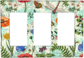 Dragonflies Flowers Butterfly 3 Gang Triple Rocker Outlet Light Switch Cover Decorative Wall Plate Cover For Home Living Bedroom Kitchen Decorative