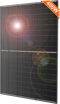 DOKIO 400W 31V Mono Solar Panel - Works for 12V/24V Systems, Equipped with 9.84ft MC4 Wiring, Perfect for Gardens, Courtyards, Greenhouses, Sheds, Terraces & Off-Grid Battery Charging.
