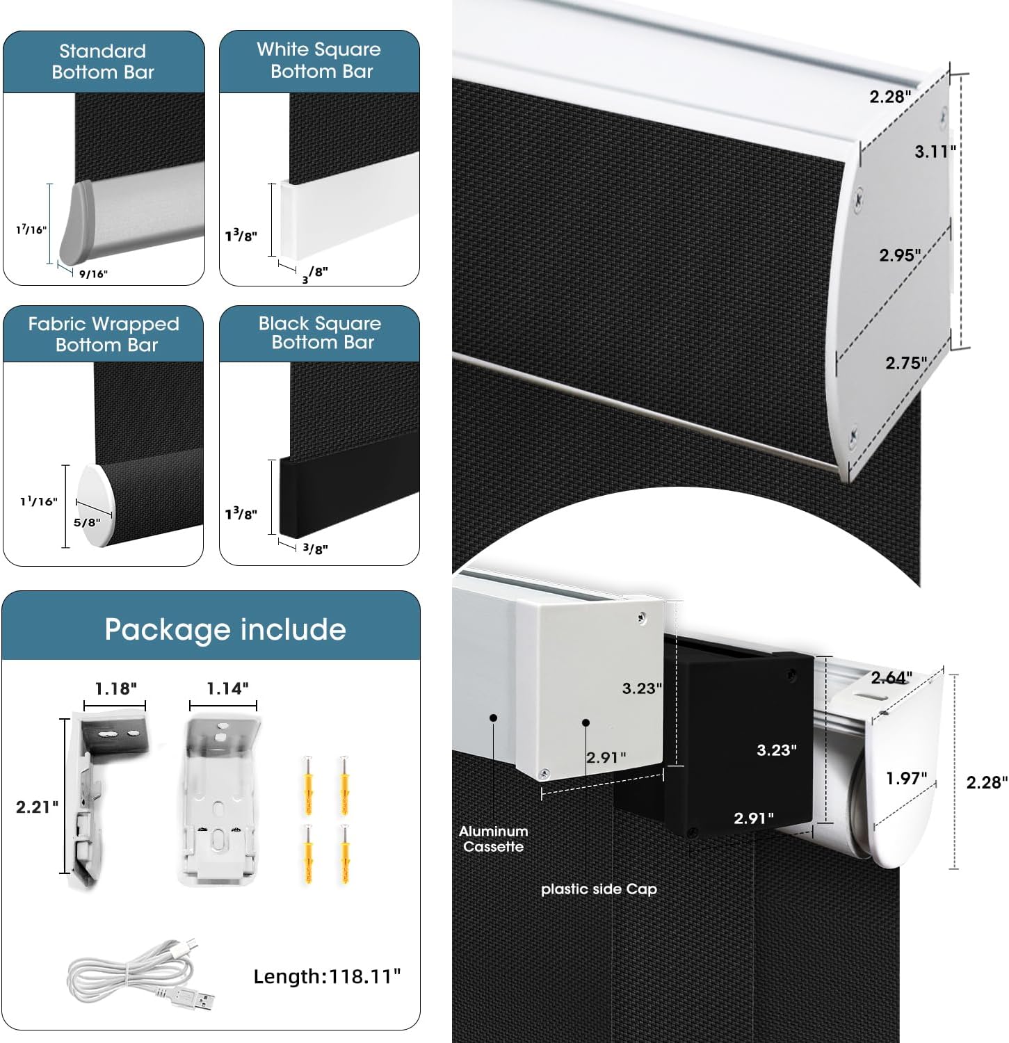 SmartWings Motorized Roller Shades 5% Openness Without Privacy Custom Size, Rechargeable Battery, Works with Matter/Apple HomeKit, Alexa, Thread/Zigbee, Remote Optional, 5% Openness Black