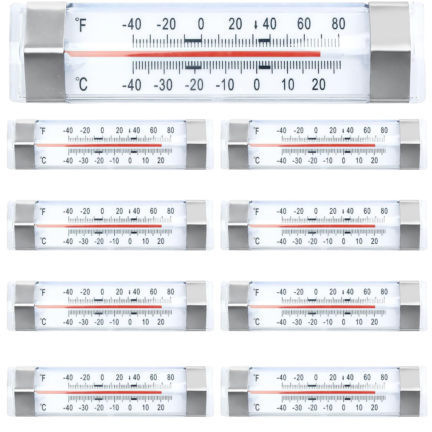 9 Pcs Freezer Kitchen Thermometer Refrigerator Thermometer Fridge Thermometer Freezer Cooler for Kitchen Restaurant Home Decoration