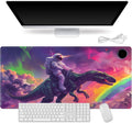 Small Heated Desk Pad 23.6" x 14.2" – Compact Electric Mouse Pad with 3 Heating Levels, Auto Shut-Off, Waterproof PU Surface, Plug-in Warmer for Office or Home Use, Astronaut on Dinosaur