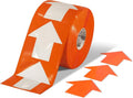 Mighty Line 5.5" Wide Solid Arrows Roll, Directional Sticker Sign Floor Marking Tape for Safety, Caution, Warning, Heavy-Duty, Peel and Stick, Adhesive, Industrial Quality, Orange, Pack of 200