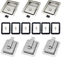6 Pack Stainless Door Lock Heavy Duty Flush Mount Handle Latch for Trailer Toolbox RV Handle Latch with Gasket Keys