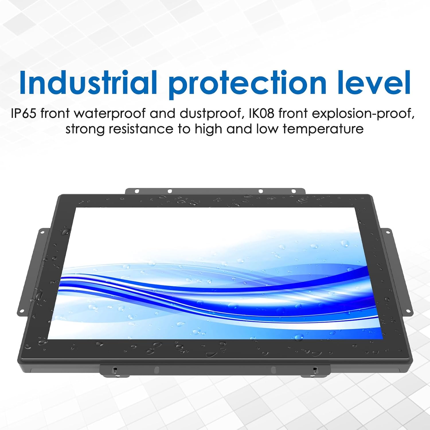 High Brightness 15.6 Inch Industrial Outdoor Open Frame Touch Screen Monitor Wall Mount Embedded Touch Monitor - VGA+HDMI+DVI Port - 16:9