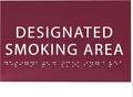6" X4" Designated Smoking Area Sign - ADA Compliant Tactile Graphics Grade 2 Braille Text | Smoking Permitted Wall Signs for Offices, Private Businesses, Schools, and Restaurants