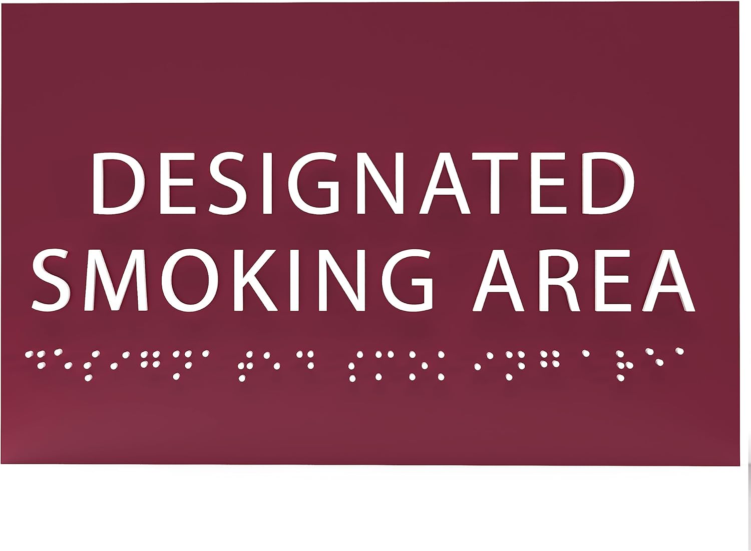 6" X4" Designated Smoking Area Sign - ADA Compliant Tactile Graphics Grade 2 Braille Text | Smoking Permitted Wall Signs for Offices, Private Businesses, Schools, and Restaurants