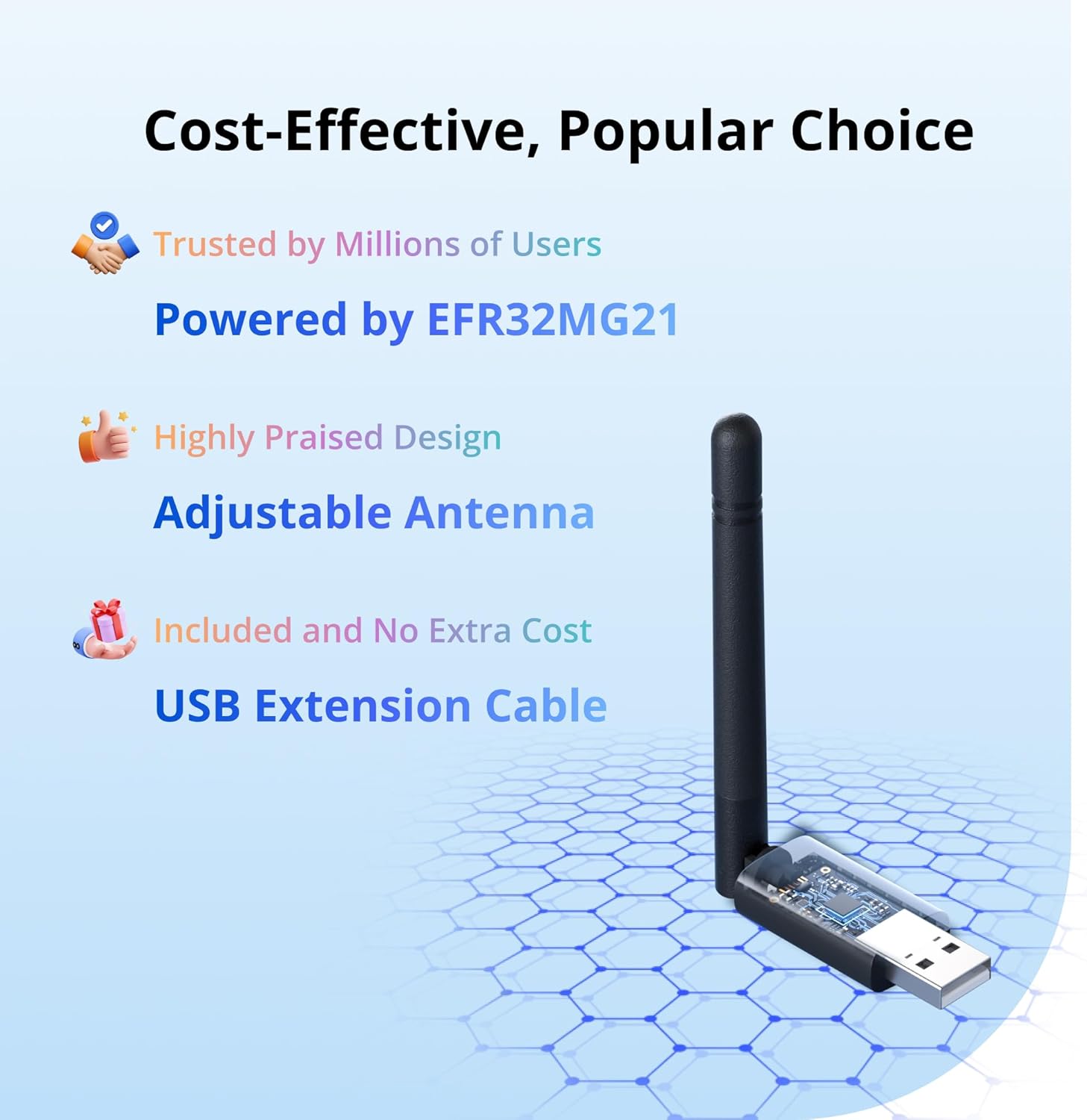 SONOFF Zigbee 3.0 & Thread Dongle Lite (EFR32MG21) | USB Stick Coordinator for Home Assistant & Zigbee2MQTT | Compact Gateway with Easy Firmware Flashing & Extension Cable