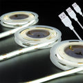 LED Strip Lights USB Short Light Strips, 6500K Bright White Not Dimmable 5V COB Small LED Strip for Indoor Bedroom Kitchen DIY Home Decor Display Cabinet 5V LED TV Lighting (3 Pack 3.28FT)