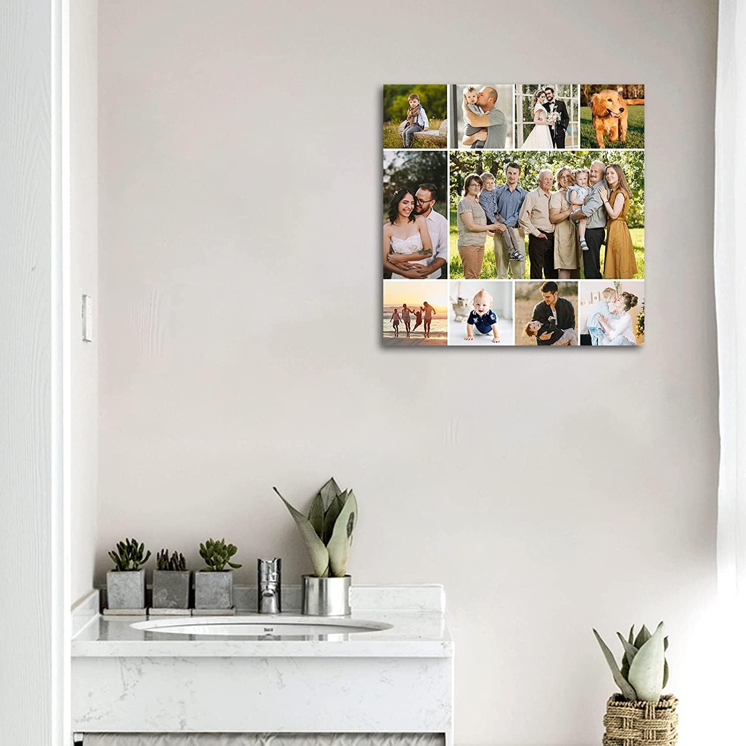 LZIMU 10 Picture Collage Canvas Prints Personalized Multi Photo Wall Art Custom Your Image to Canvas Customized Family Gifts Home Decor (Collage Photo-7, No frame)