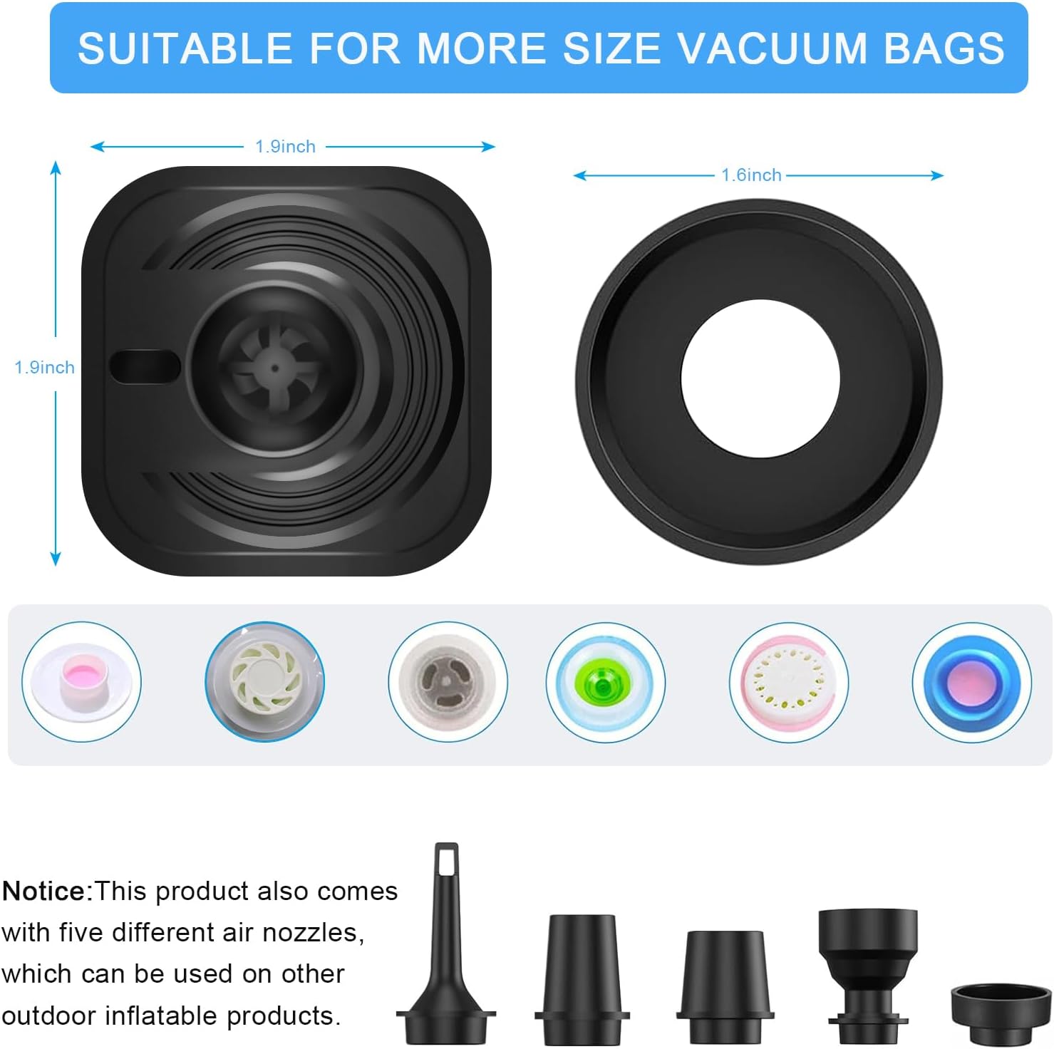 Portable Pump for Vacuum Storage Bags Electric Travel Vacuum Pump for Various Vacuum Seal Bags Cordless Rechargeable Air Pump for Compression Clothes, Blanket, Luggage (Storage Bag Not Included)