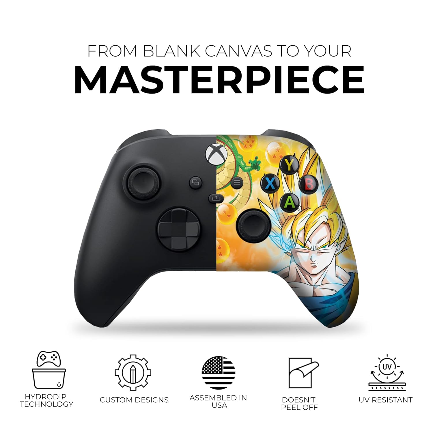 DreamController D. B. Z. Gokku Custom X-box Controller Wireless compatible with X-box One/Series X/S Proudly Customized in USA with Permanent HYDRO-DIP Printing (NOT JUST A SKIN)
