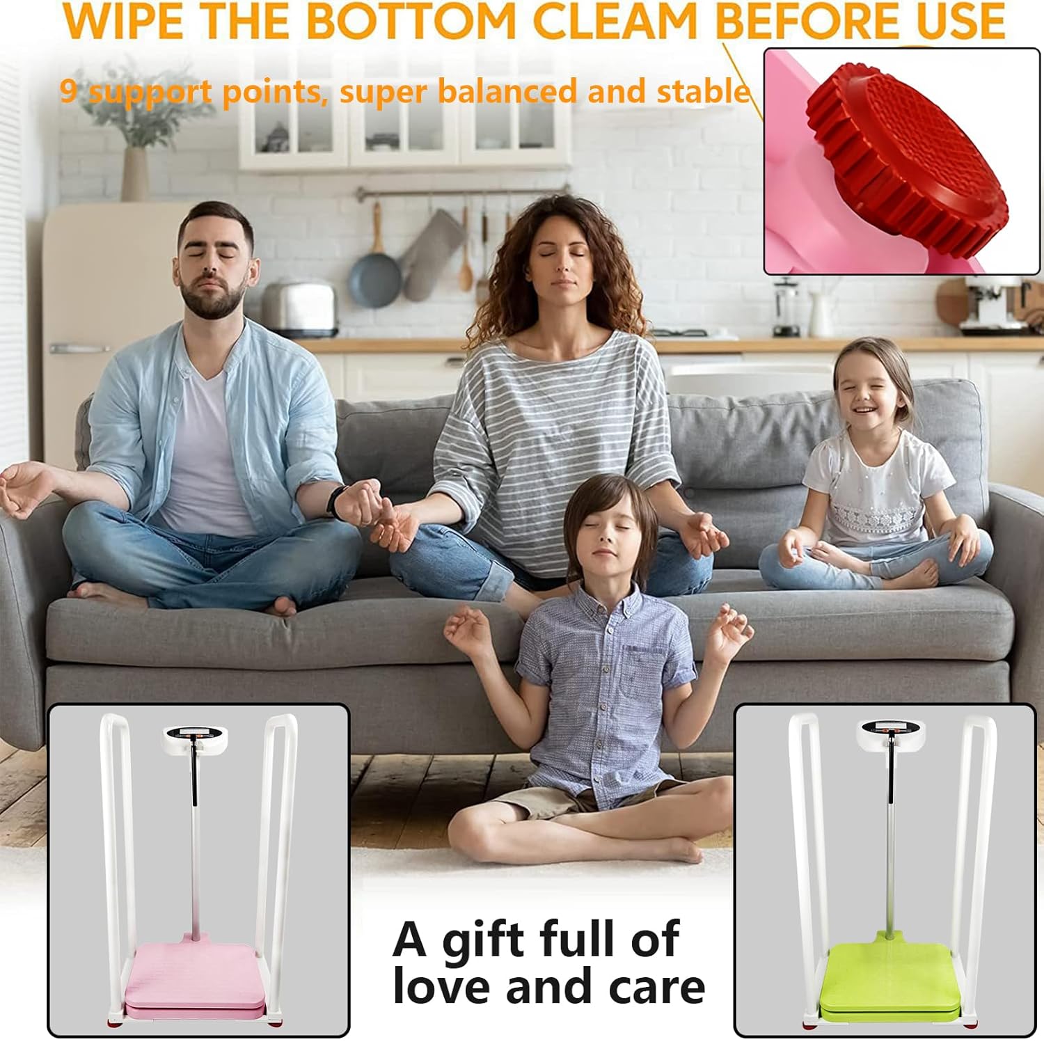 Assist The Elderly in Measuring Weight gain While Standing, with an Electronic Scale with armrests, Suitable for use in clinics, Hospitals, Schools, Nursing Homes (Pink)