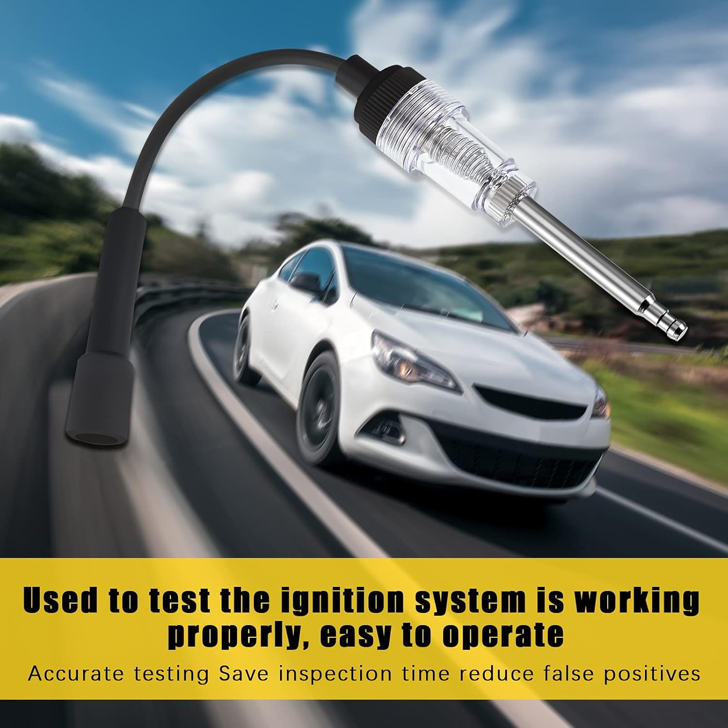 Inline Spark Plug Tester Engine Straight Boot Ignition Tester Light Lawnmower Checker Armature Diagnostic Detector for Automotive Car Internal External Engine(2 Pieces)