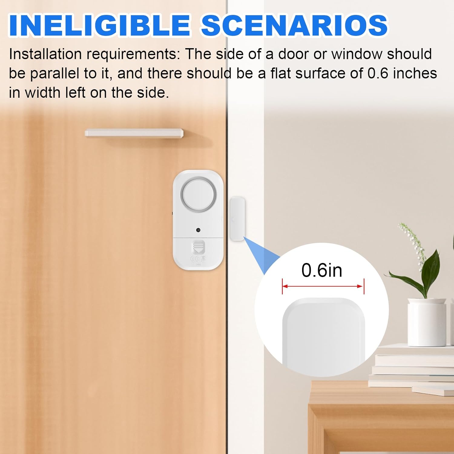 Door Window Alarm Sensors - Door Alarms for Kids Safety, Door Alarms for Home Security, for Home, Office, Store, Garage, Dorm Room, Apartment, RV, White, 6 Pack