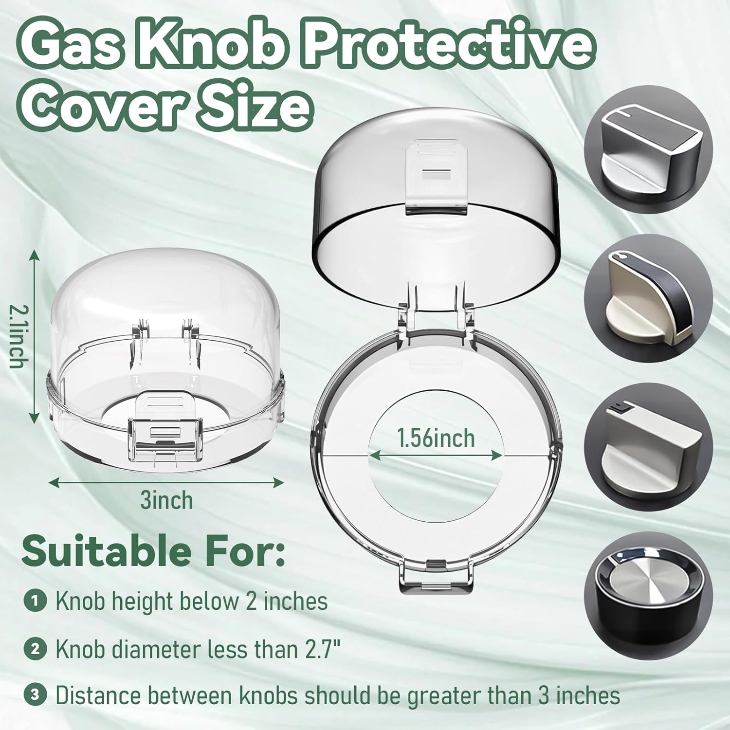 Child Safety Stove Knob Covers Fits knobs Under 1.56 inches in Diameter and 2.1 inches in Height Waterproof, Oil-Resistant, and Heat-Resistant (5-Pack)