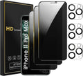 3 Pack Privacy Screen Protector for iPhone 11 Pro Max 6.5 Inch with 3 Pack Camera Lens Protector, Anti Spy Tempered Glass Film, Anti-Scratch, Touch Sensitive, Case Friendly
